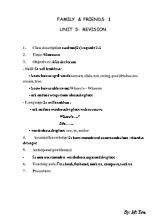 Giáo án Tiếng anh lớp 4 - Unit 5 Revision